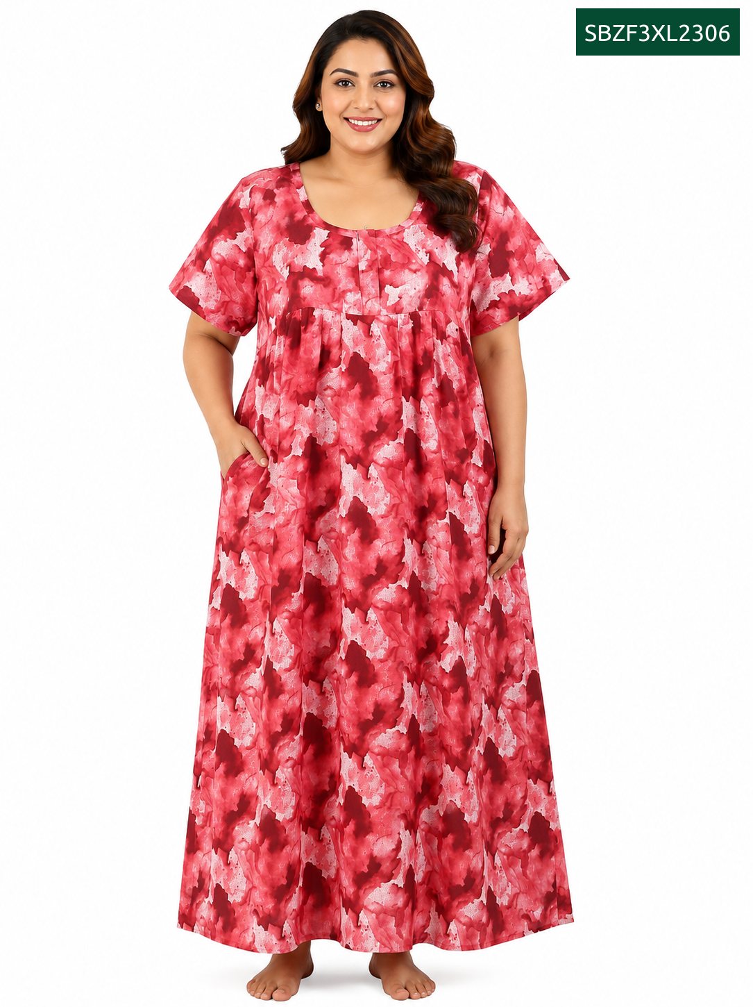Sivam Nighty Cotton Zip Frock Model 3XL- SBZF3XL2306