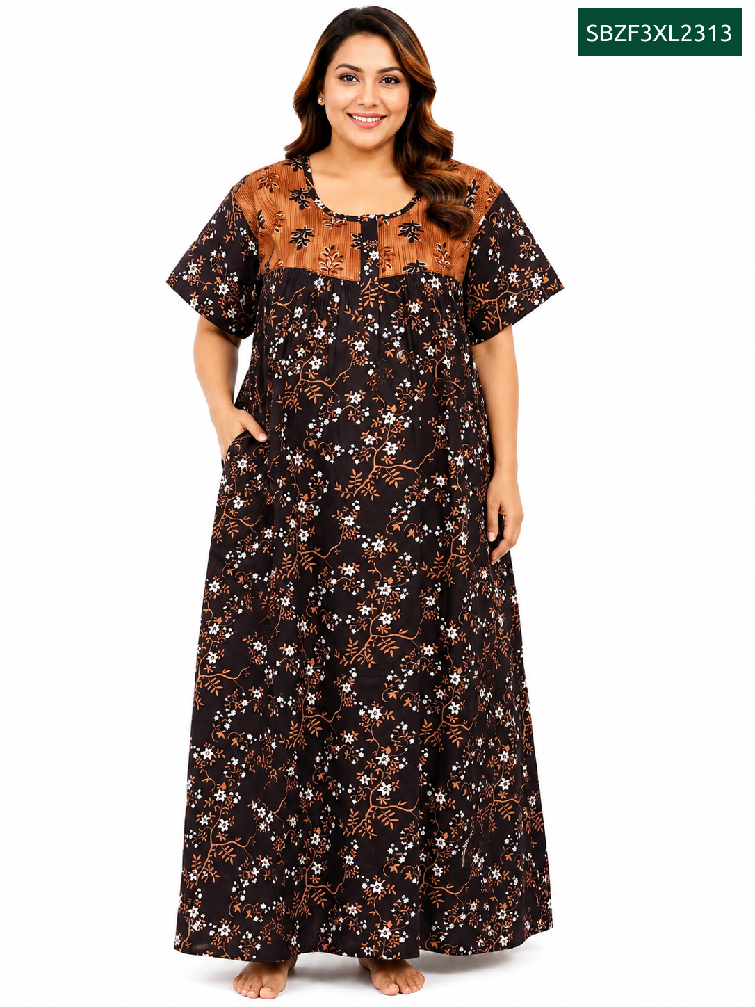 Sivam Nighty Cotton Zip Frock Model 3XL- SBZF3XL2313