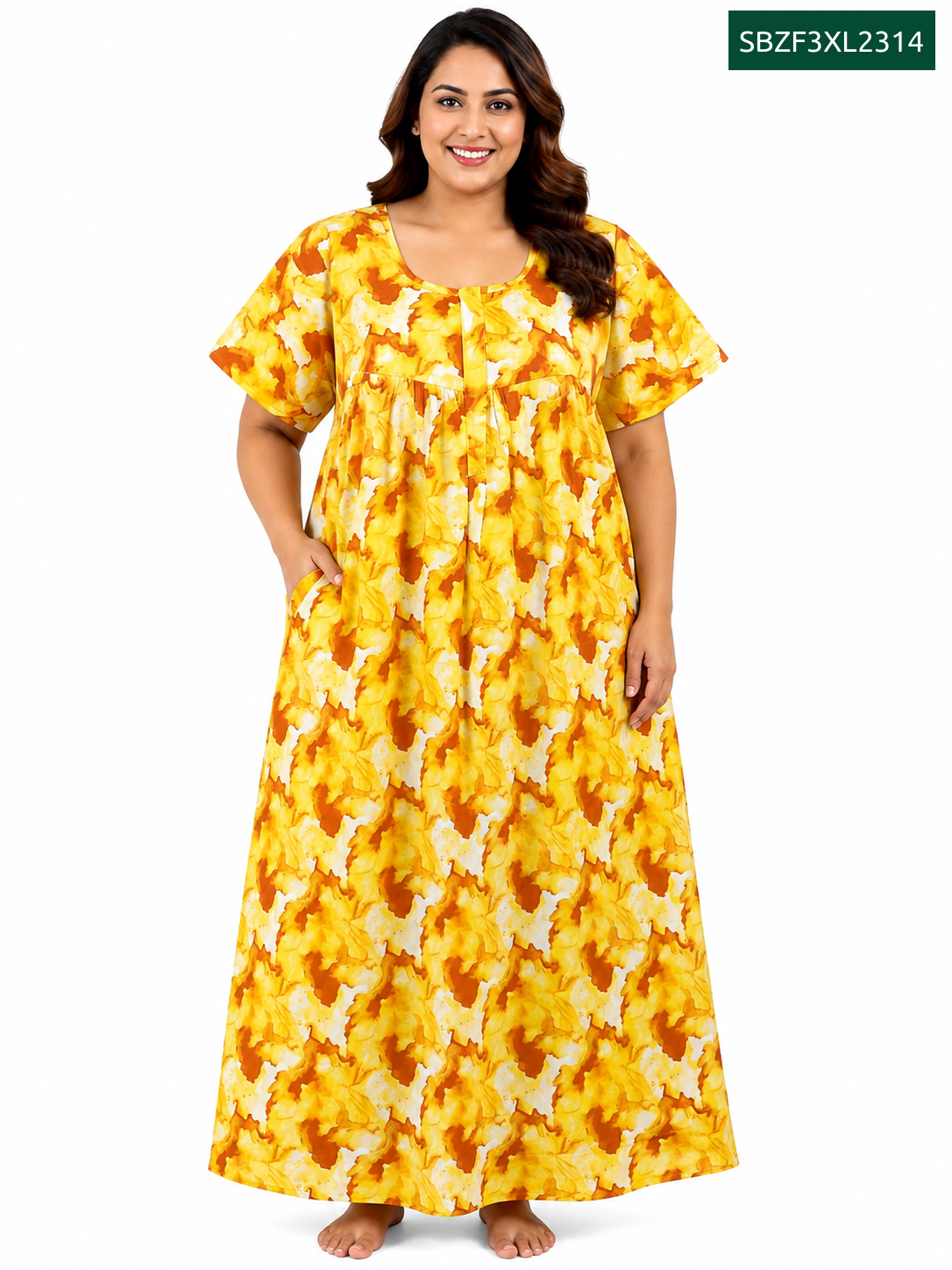 Sivam Nighty Cotton Zip Frock Model 3XL- SBZF3XL2314