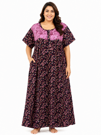 Sivam Nighty Cotton Zip Frock Model 3XL- SBZF3XL2320