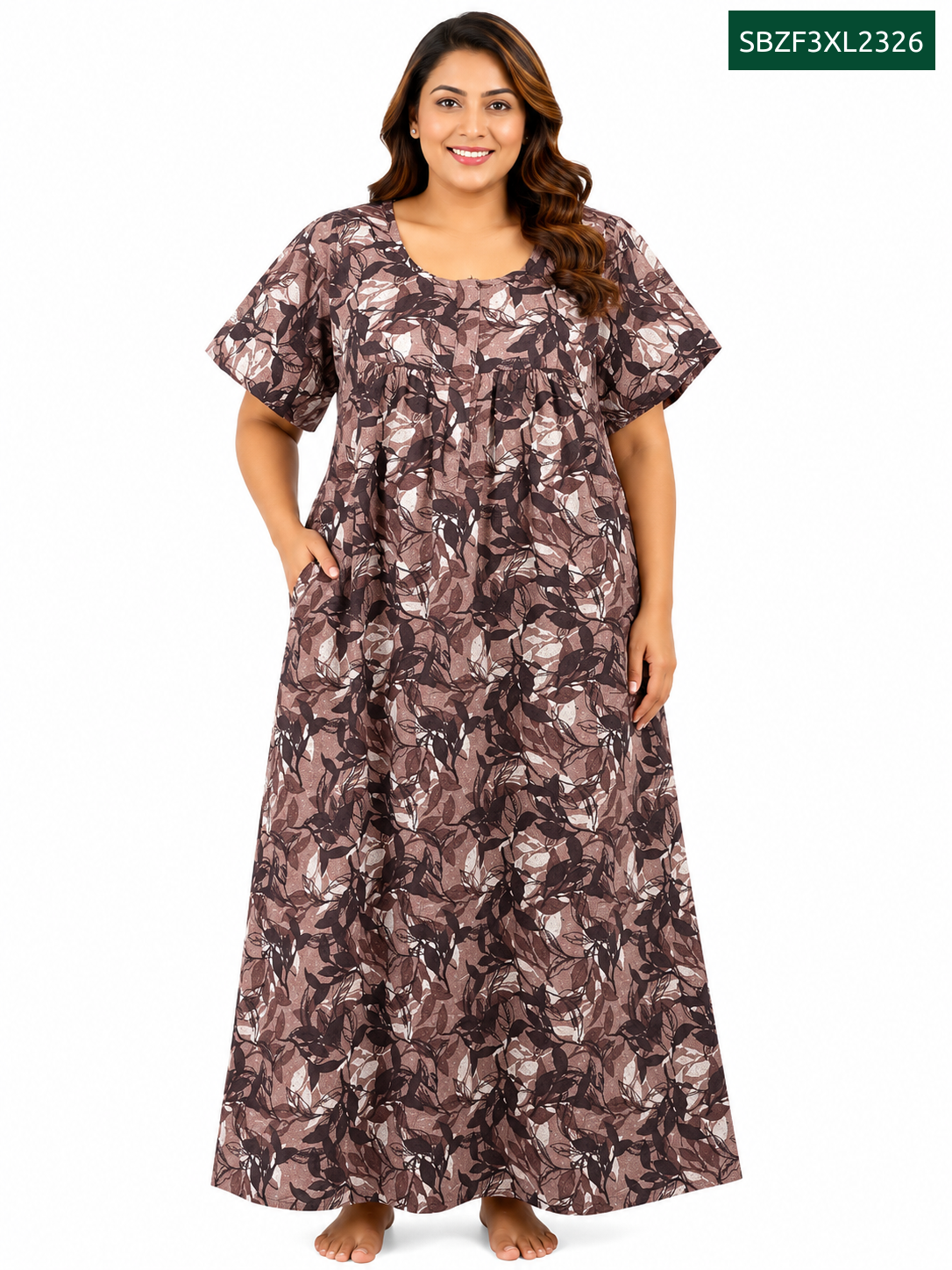 Sivam Nighty Cotton Zip Frock Model 3XL- SBZF3XL2326