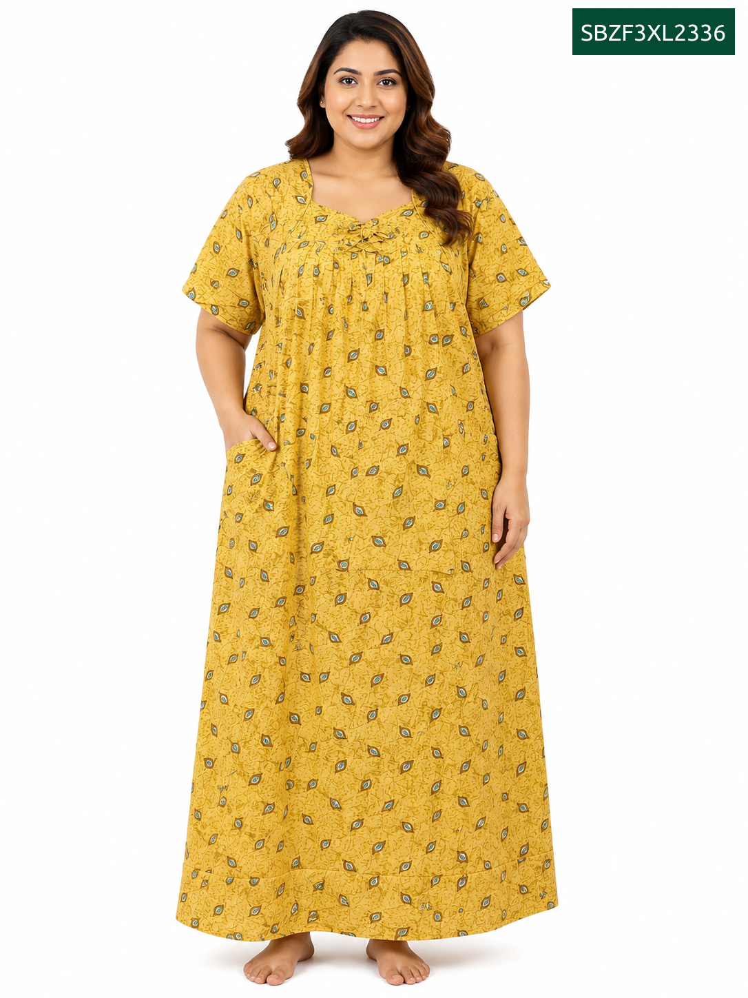 Sivam Nighty Cotton Zip Frock Model 3XL- SBZF3XL2336