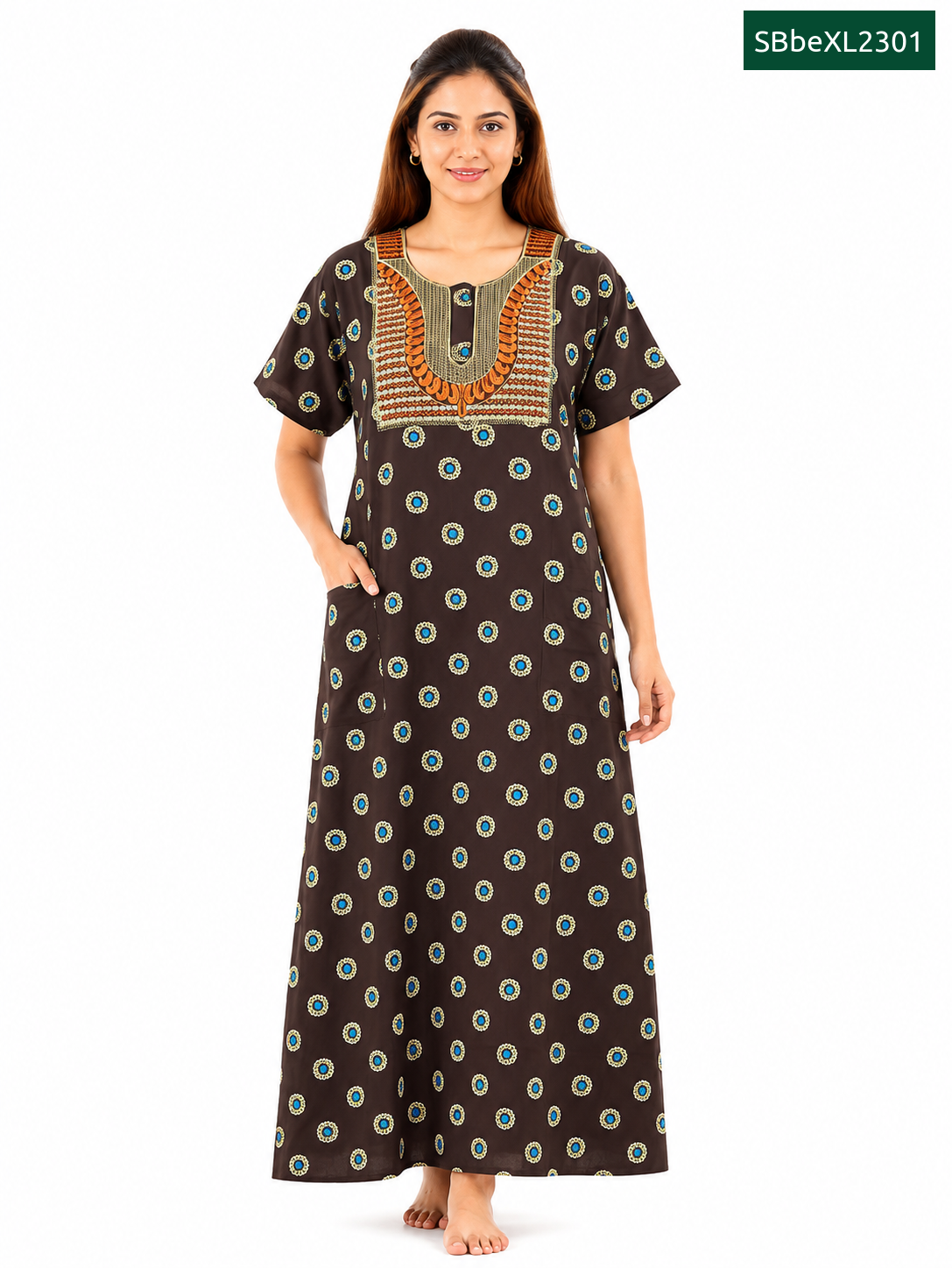 Sivam Nighty Cotton Embroid Model XL- SBbeXL2301