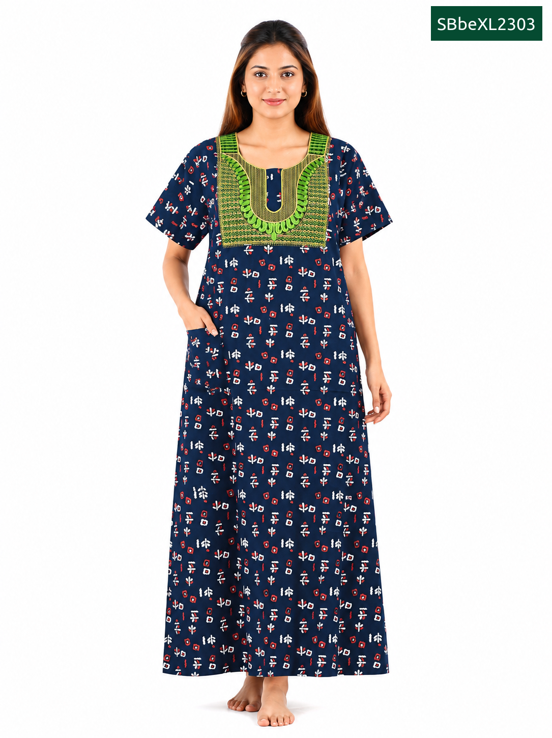 Sivam Nighty Cotton Embroid Model XL- SBbeXL2303