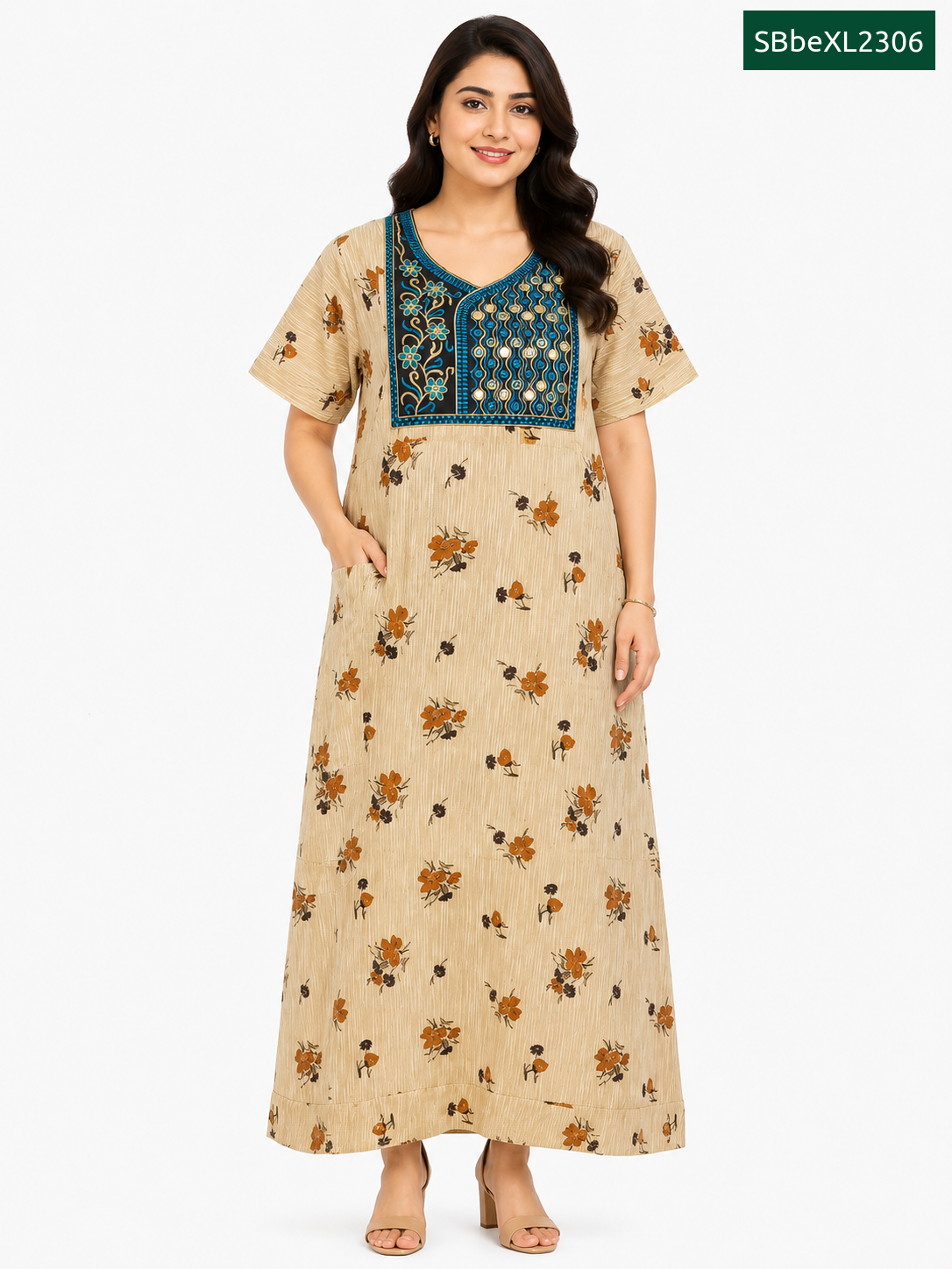 Sivam Nighty Cotton Embroid Model XL- SBbeXL2306