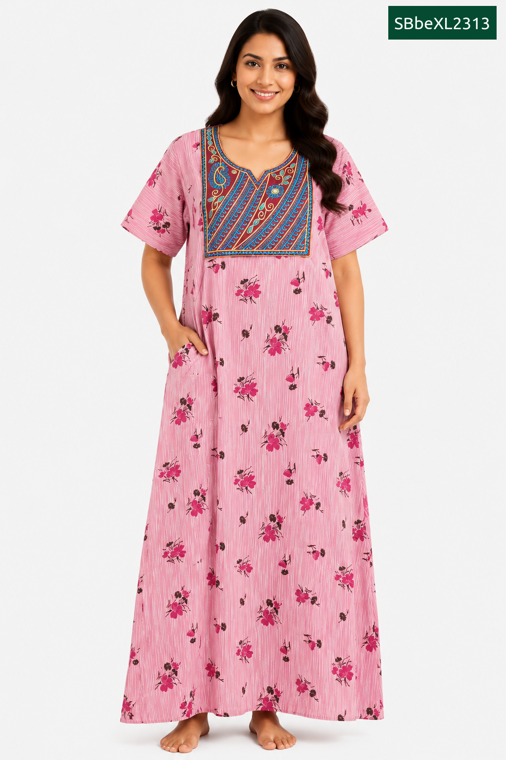 Sivam Nighty Cotton Embroid Model XL- SBbeXL2313