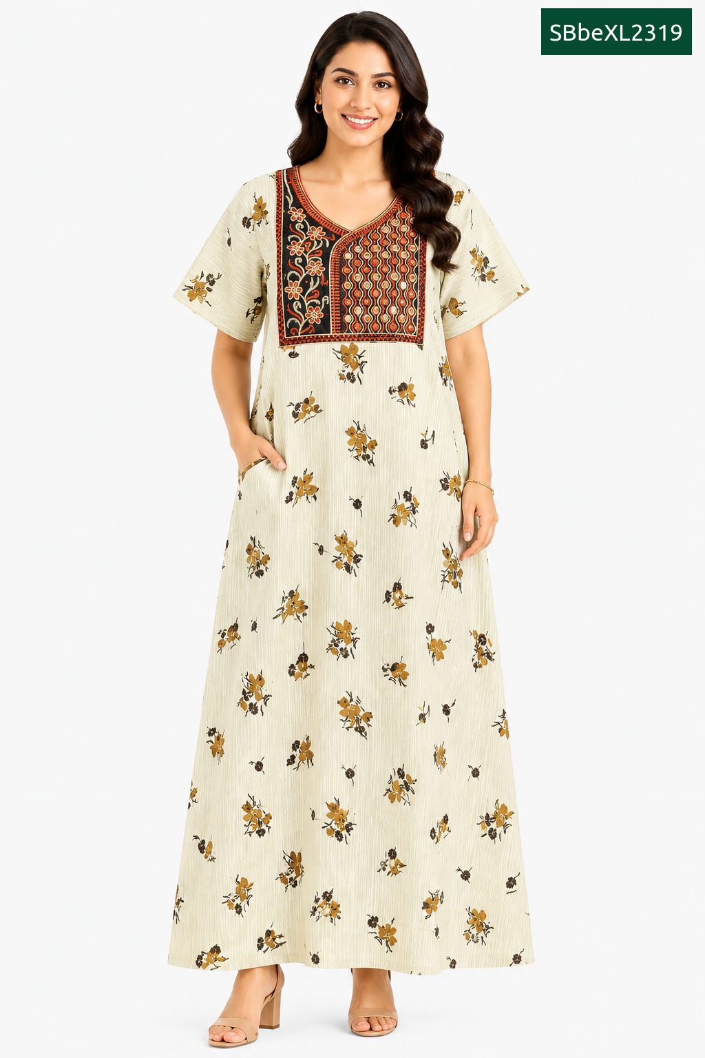 Sivam Nighty Cotton Embroid Model XL- SBbeXL2319