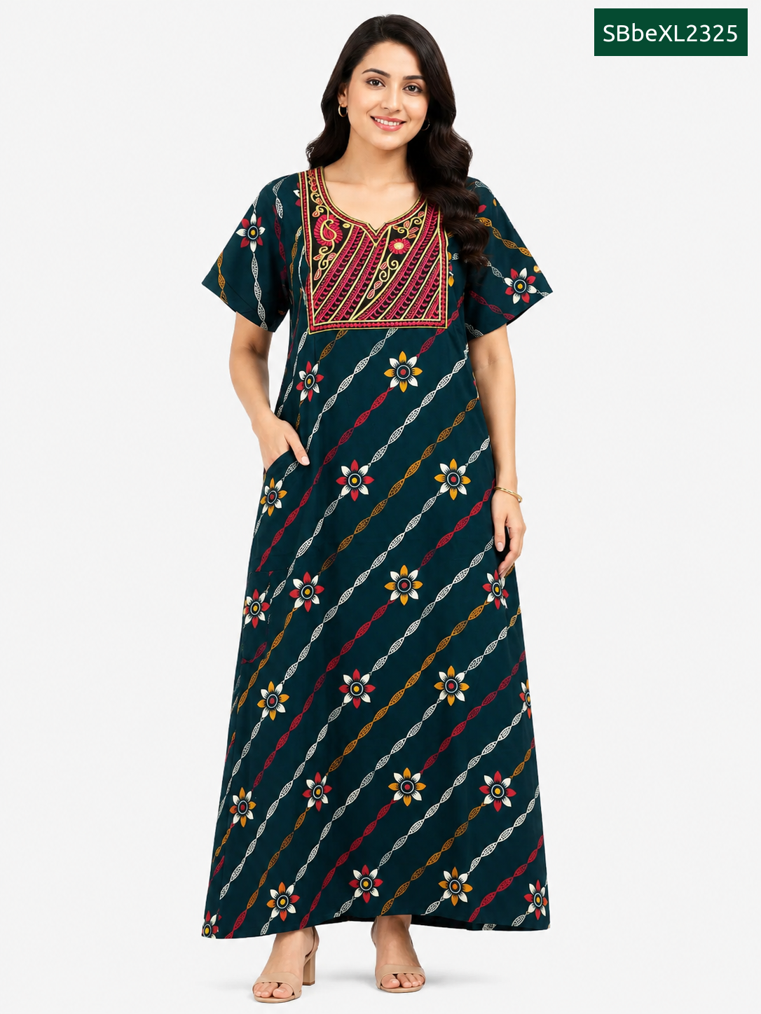 Sivam Nighty Cotton Embroid Model XL- SBbeXL2325