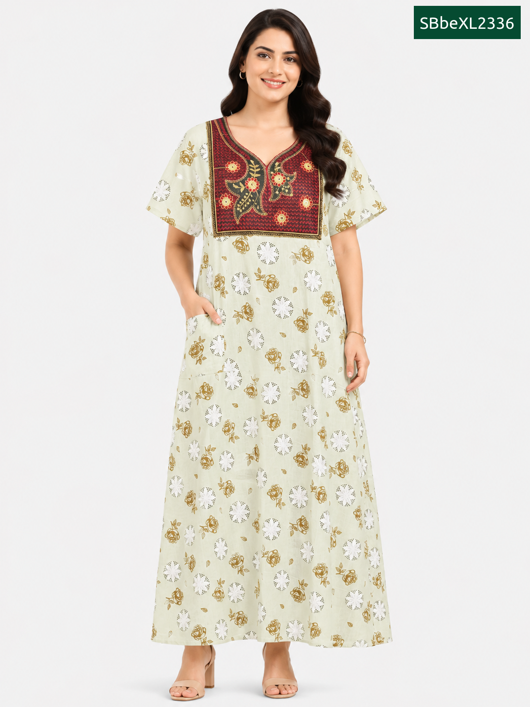 Sivam Nighty Cotton Embroid Model XL- SBbeXL2336