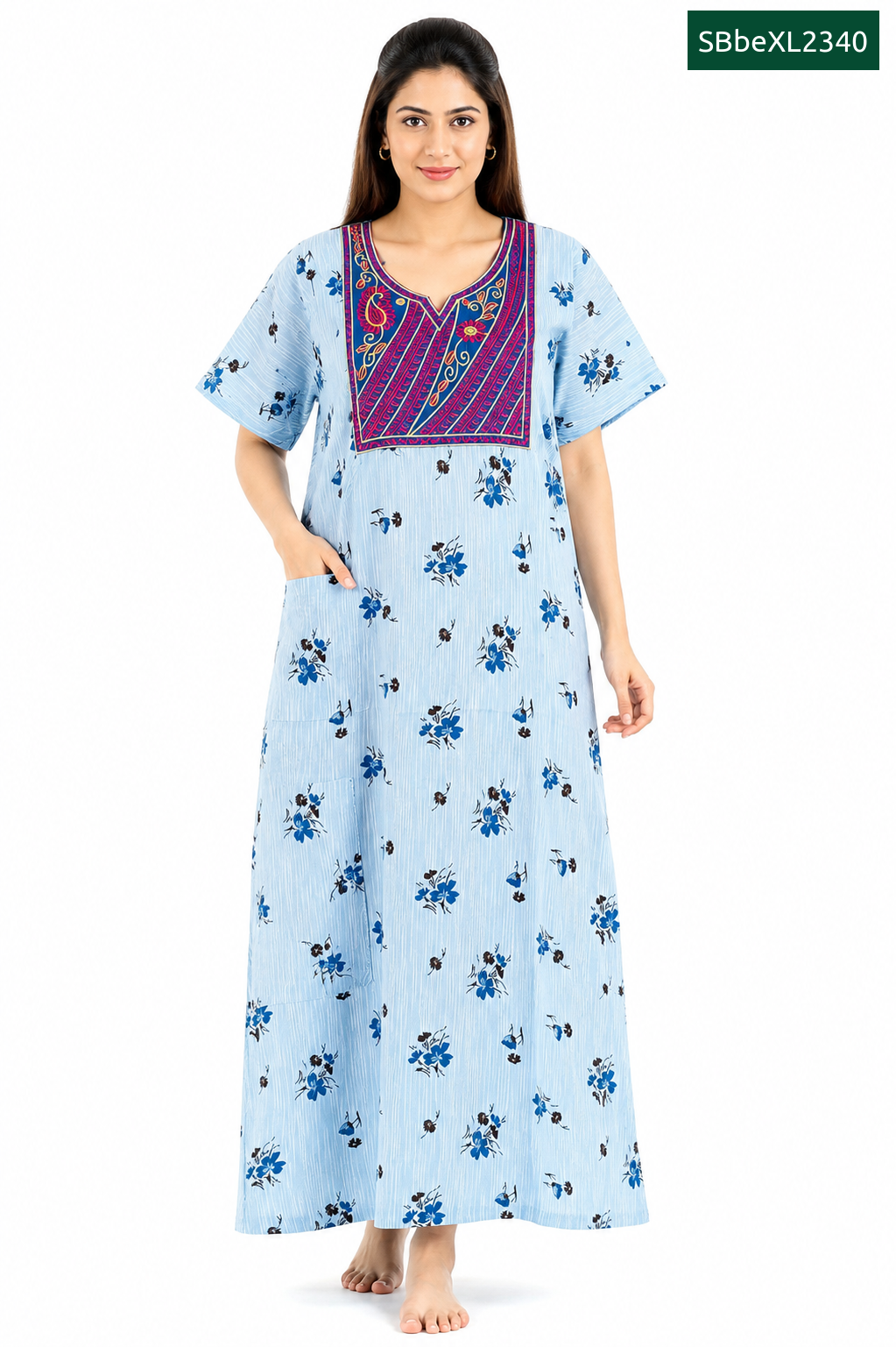 Sivam Nighty Cotton Embroid Model XL- SBbeXL2340