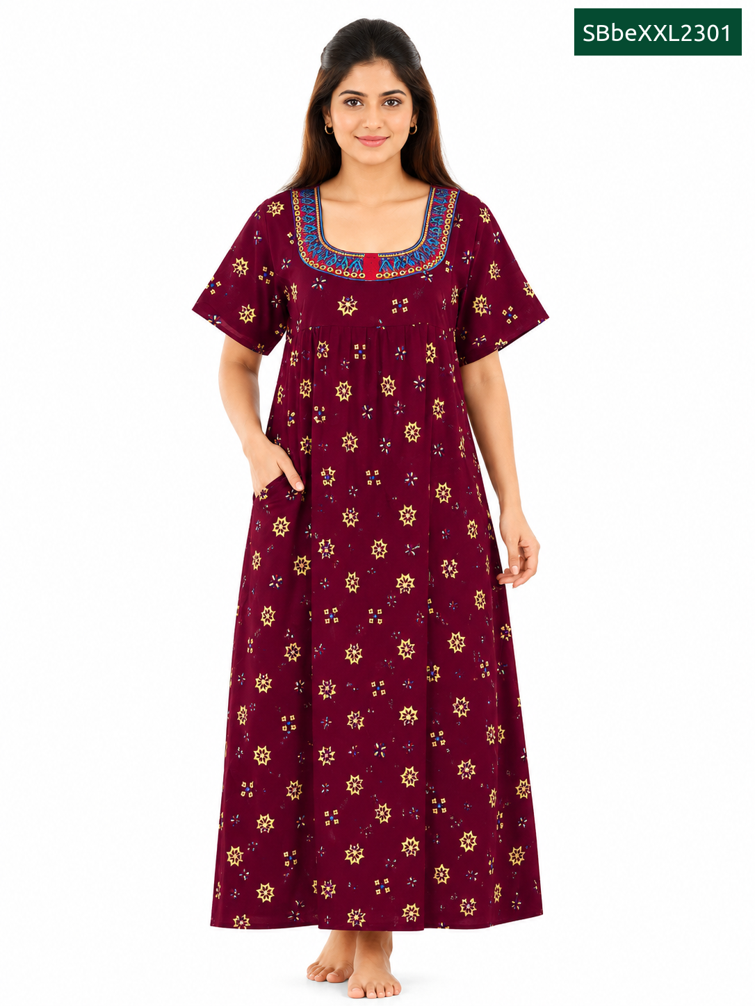Sivam Nighty Cotton Embroid Model XXL- SBbeXXL2301