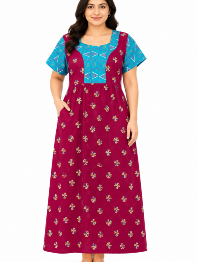 Sivam Nighty Cotton Zip gown Model XXL- SBfpgXXL2303