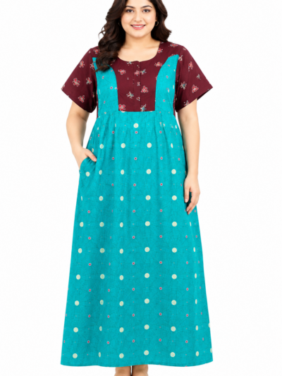 Sivam Nighty Cotton Zip gown Model XXL- SBfpgXXL2307
