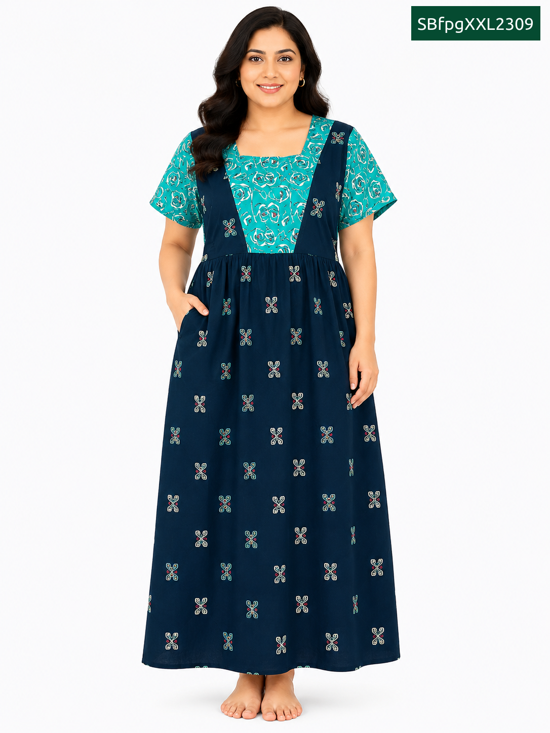Sivam Nighty Cotton Zip gown Model XXL- SBfpgXXL2309