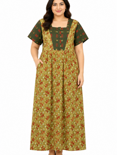 Sivam Nighty Cotton Zip gown Model XXL- SBfpgXXL2312