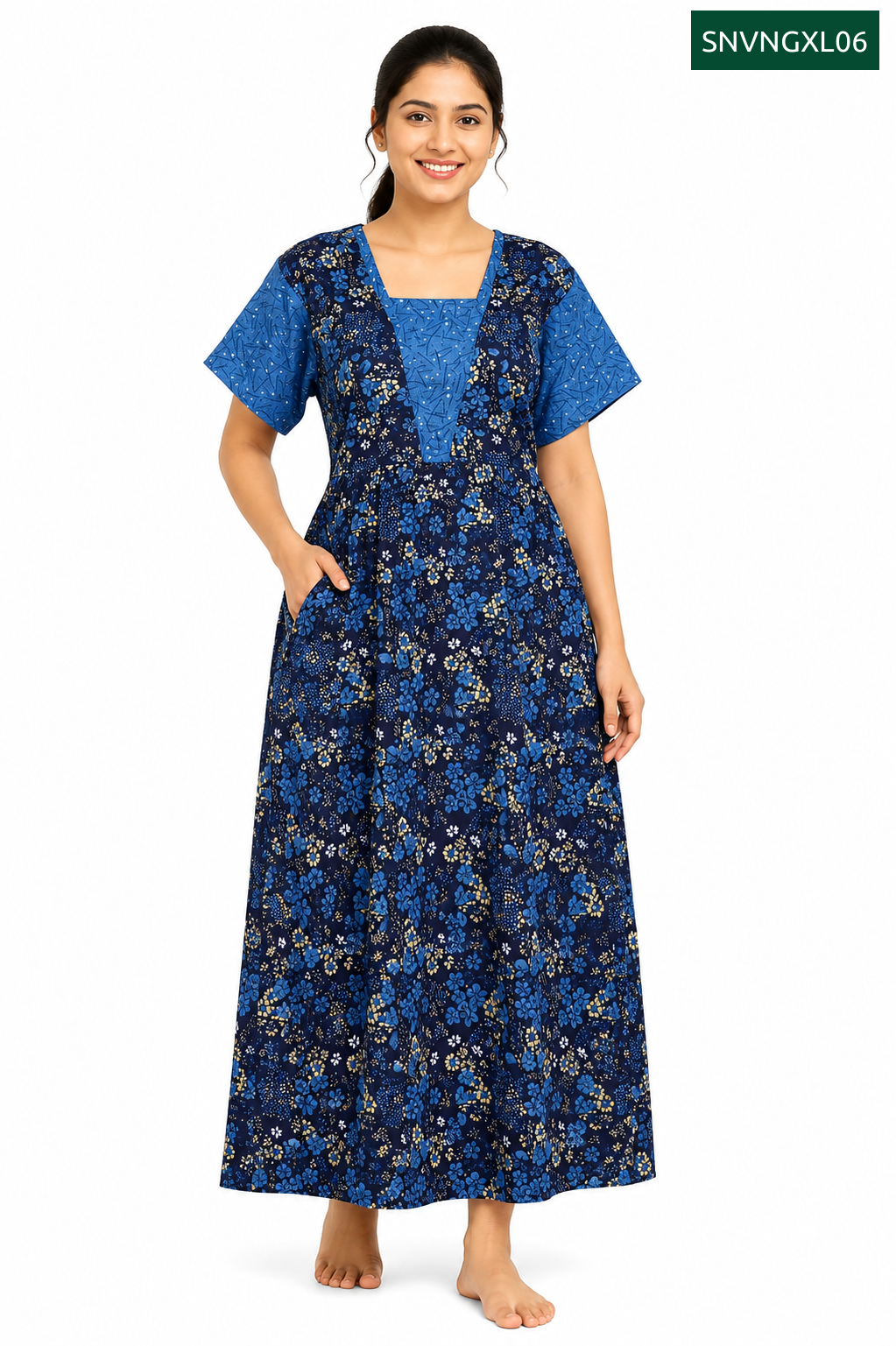 Sivam Nighty Cotton V Neck Model XL- SNVNGXL06