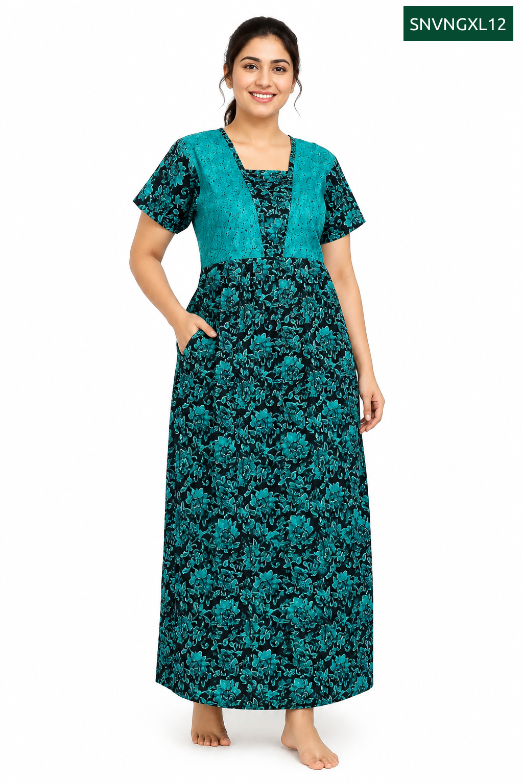 Sivam Nighty Cotton V Neck Model XL- SNVNGXL12