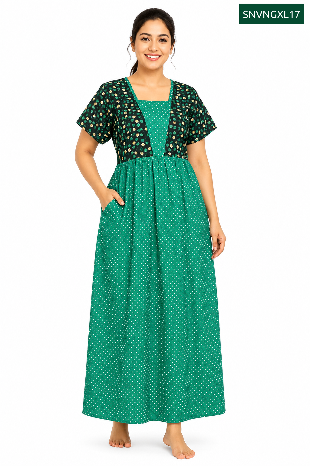 Sivam Nighty Cotton V Neck Model XL- SNVNGXL17