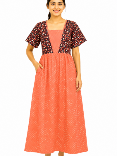 Sivam Nighty Cotton V Neck Model XXL- SNVNGXXL03