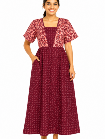 Sivam Nighty Cotton V Neck Model XXL- SNVNGXXL06