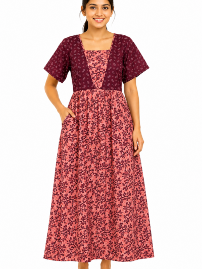 Sivam Nighty Cotton V Neck Model XXL- SNVNGXXL07