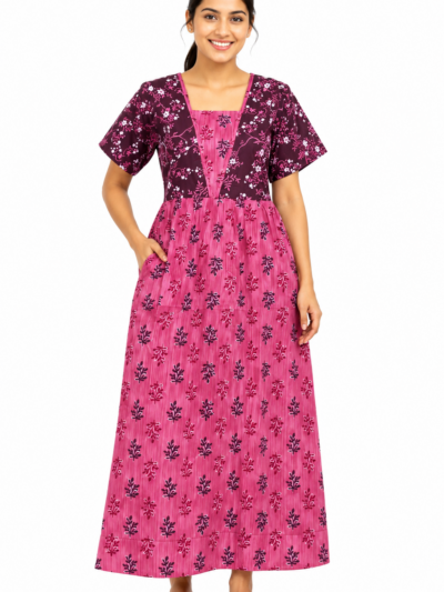 Sivam Nighty Cotton V Neck Model XXL- SNVNGXXL08