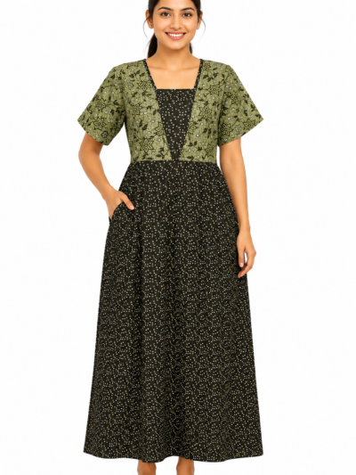 Sivam Nighty Cotton V Neck Model XXL- SNVNGXXL09