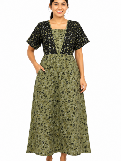 Sivam Nighty Cotton V Neck Model XXL- SNVNGXXL12