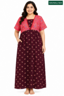 Sivam Nighty Cotton V Neck Model XL- SNVNXL2304