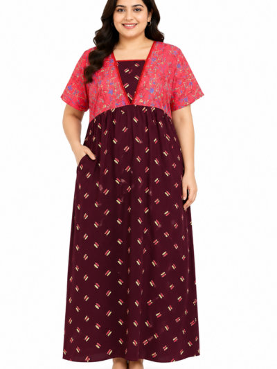 Sivam Nighty Cotton V Neck Model XL- SNVNXL2304