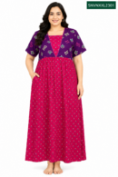 Sivam Nighty Cotton V Neck Model XXL- SNVNXXL2301