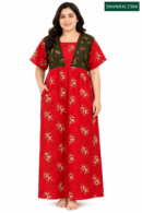 Sivam Nighty Cotton V Neck Model XXL- SNVNXXL2304