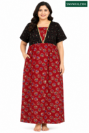 Sivam Nighty Cotton V Neck Model XXL- SNVNXXL2306