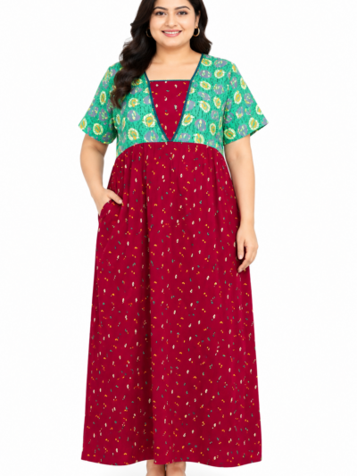 Sivam Nighty Cotton V Neck Model XXL- SNVNXXL2307