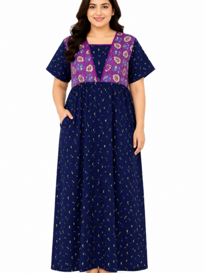 Sivam Nighty Cotton V Neck Model XXL- SNVNXXL2310