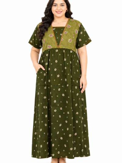 Sivam Nighty Cotton V Neck Model XXL- SNVNXXL2311