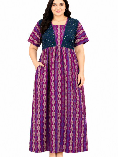 Sivam Nighty Cotton V Neck Model XXL- SNVNXXL2313