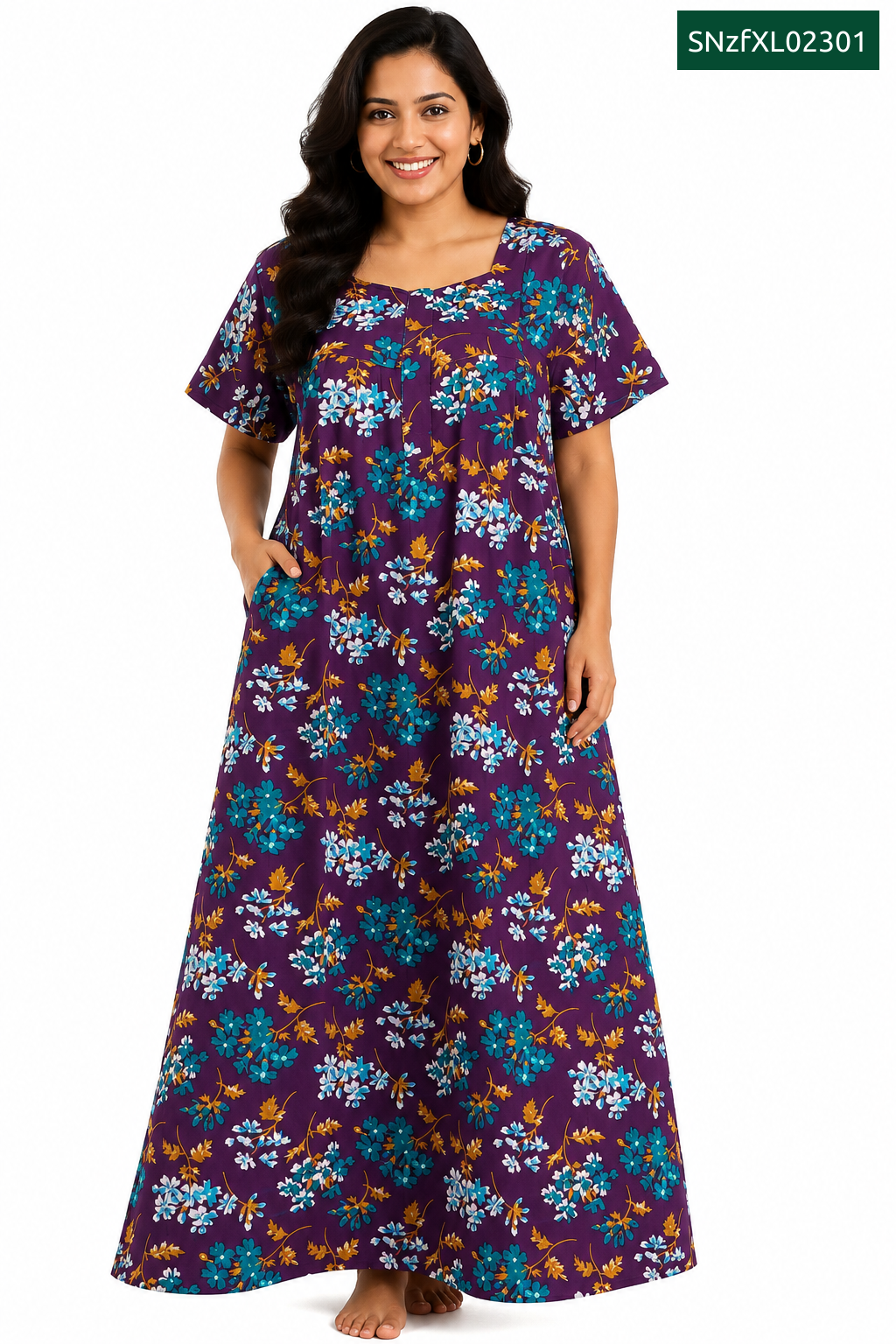 Sivam Nighty Cotton Zip Frock Model XL- SNzfXL02301