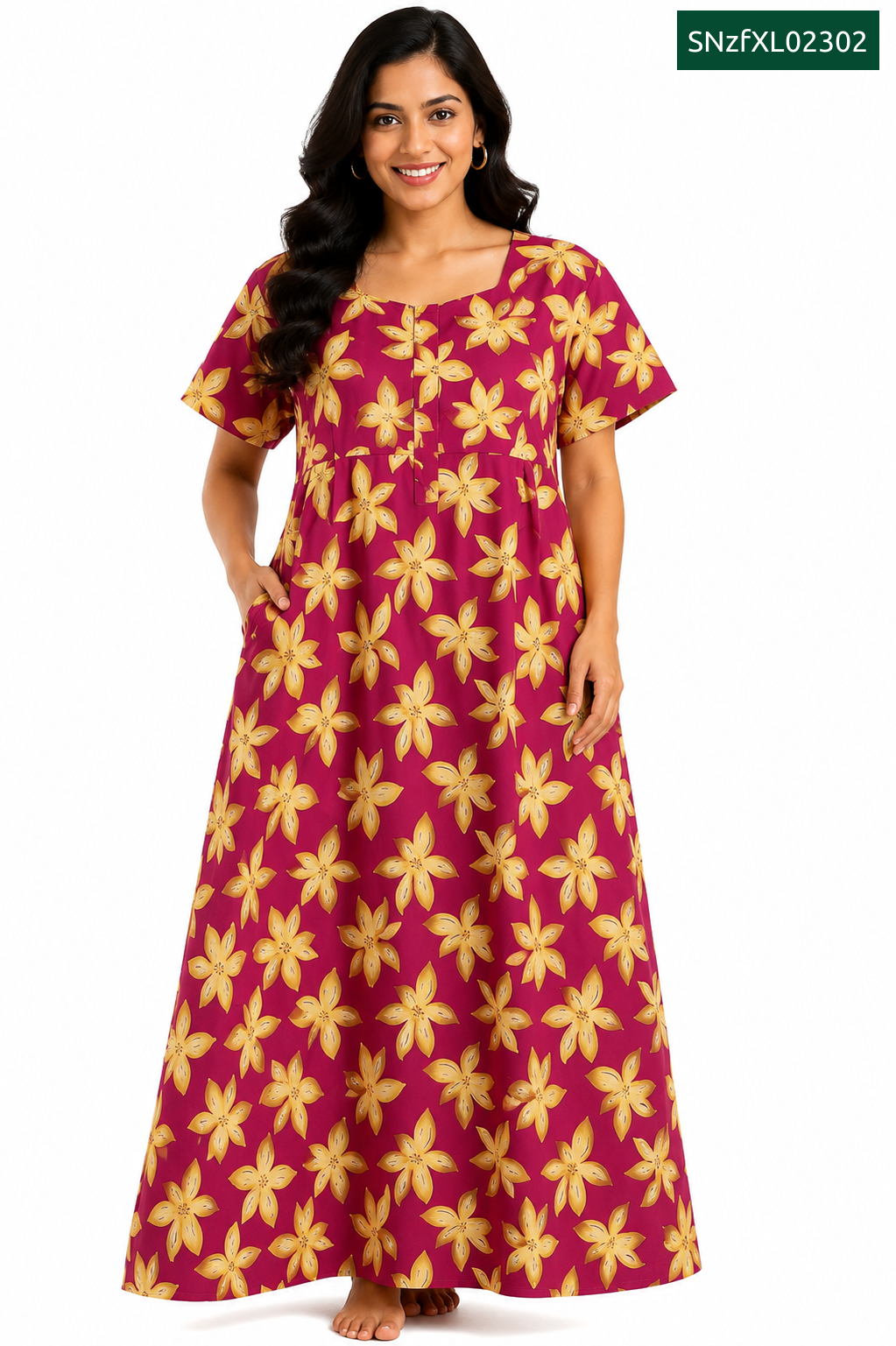 Sivam Nighty Cotton Zip Frock Model XL- SNzfXL02302