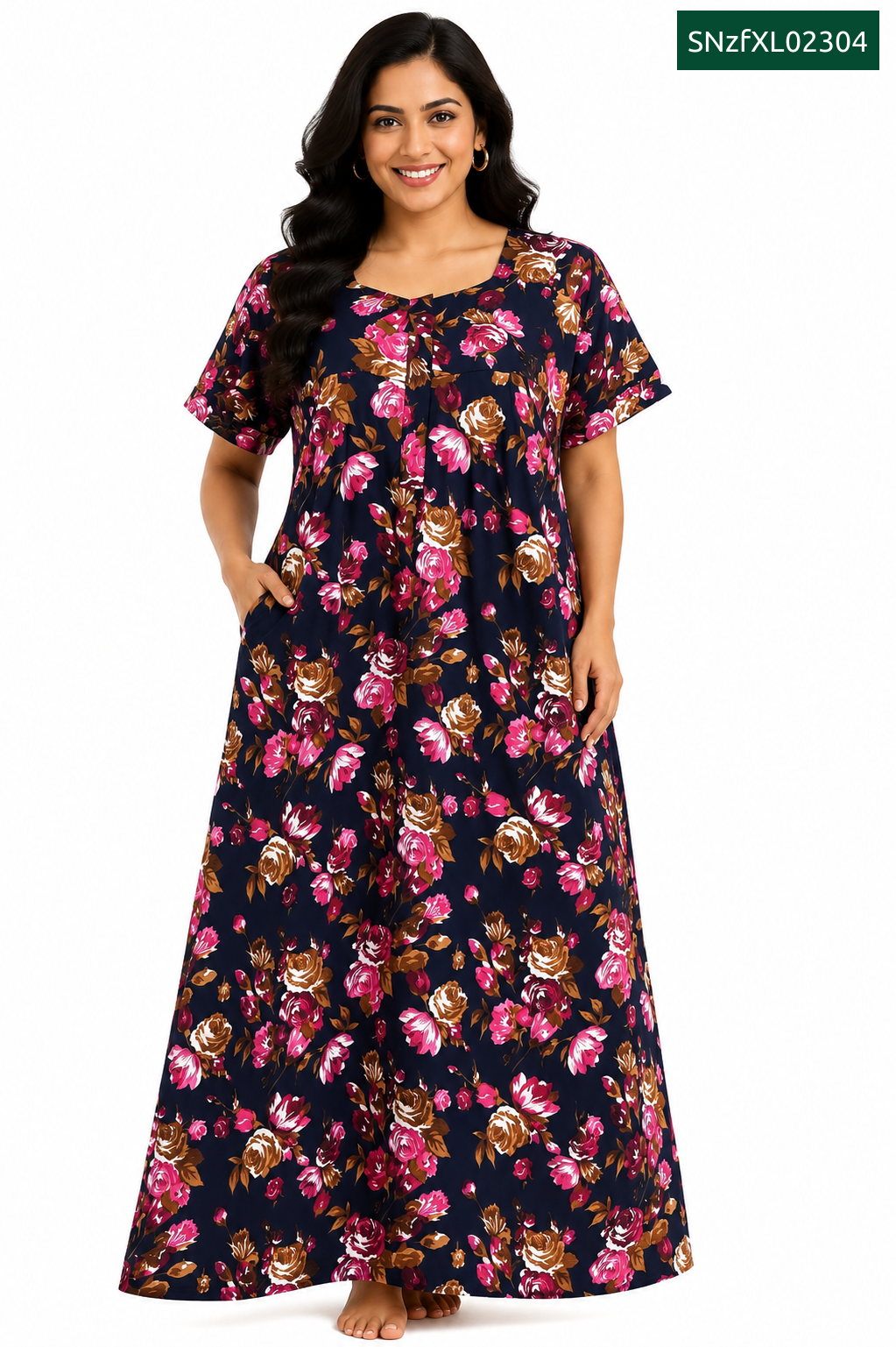 Sivam Nighty Cotton Zip Frock Model XL- SNzfXL02304