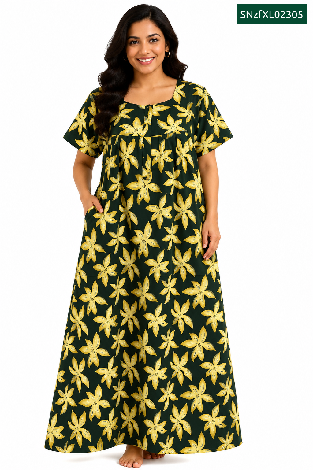 Sivam Nighty Cotton Zip Frock Model XL- SNzfXL02305