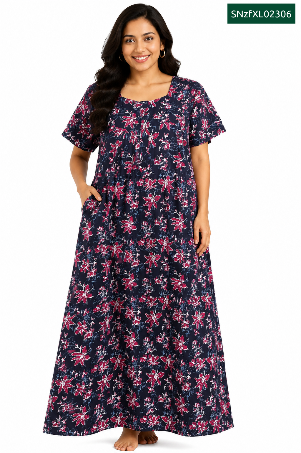 Sivam Nighty Cotton Zip Frock Model XL- SNzfXL02306