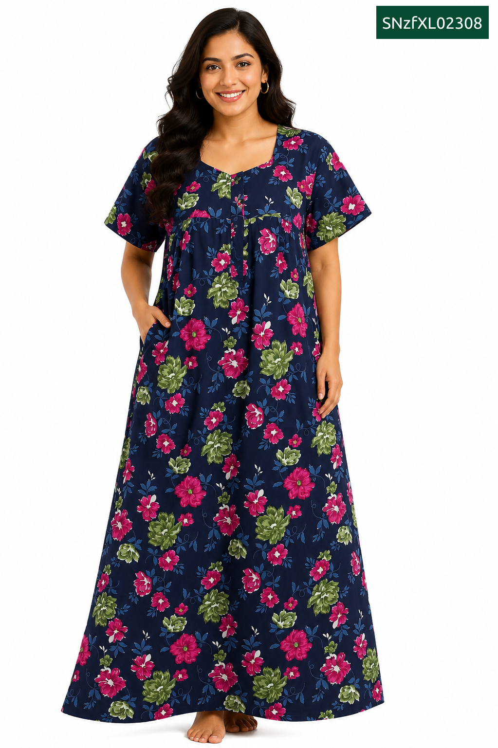 Sivam Nighty Cotton Zip Frock Model XL- SNzfXL02308
