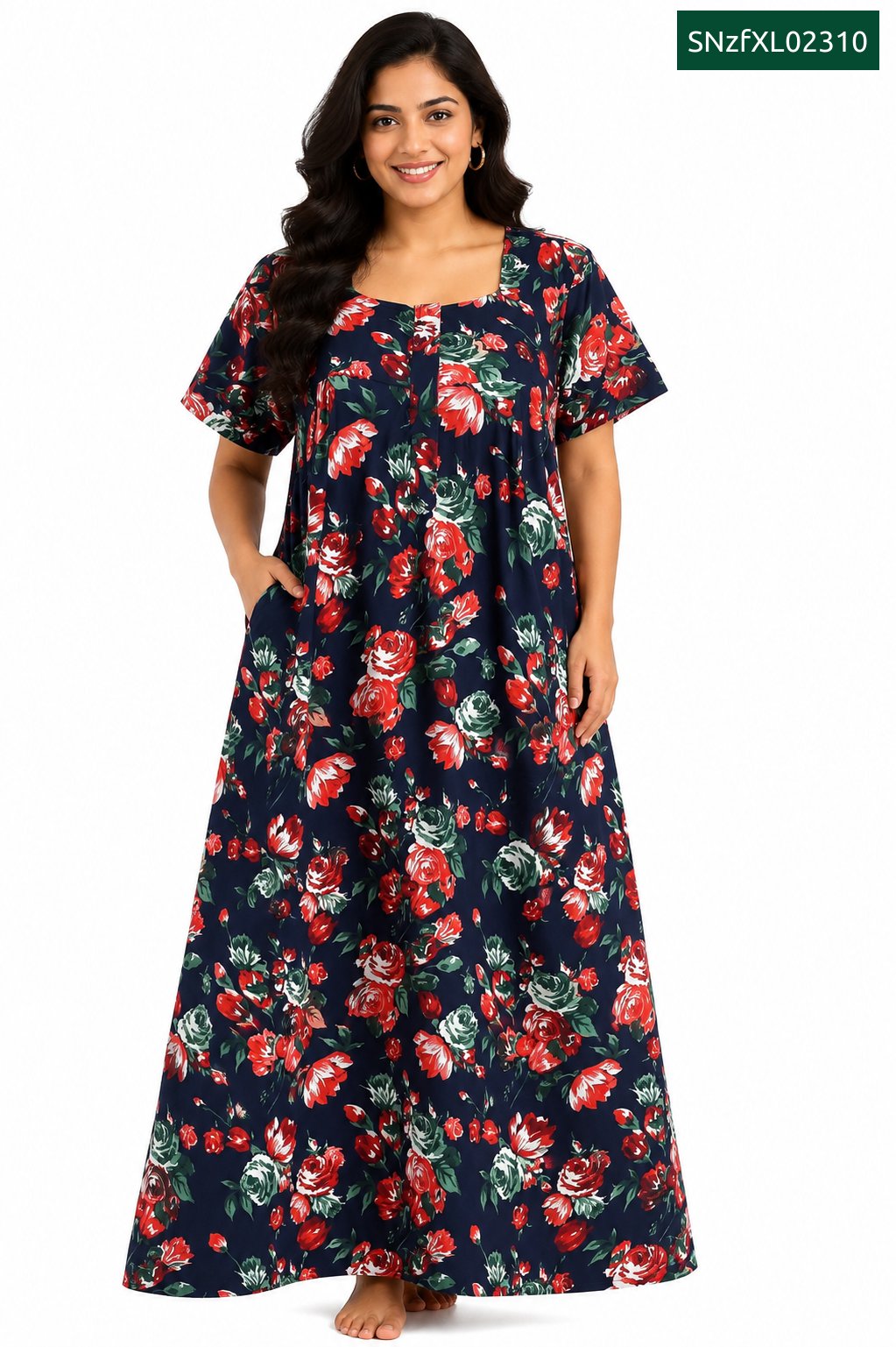 Sivam Nighty Cotton Zip Frock Model XL- SNzfXL02310