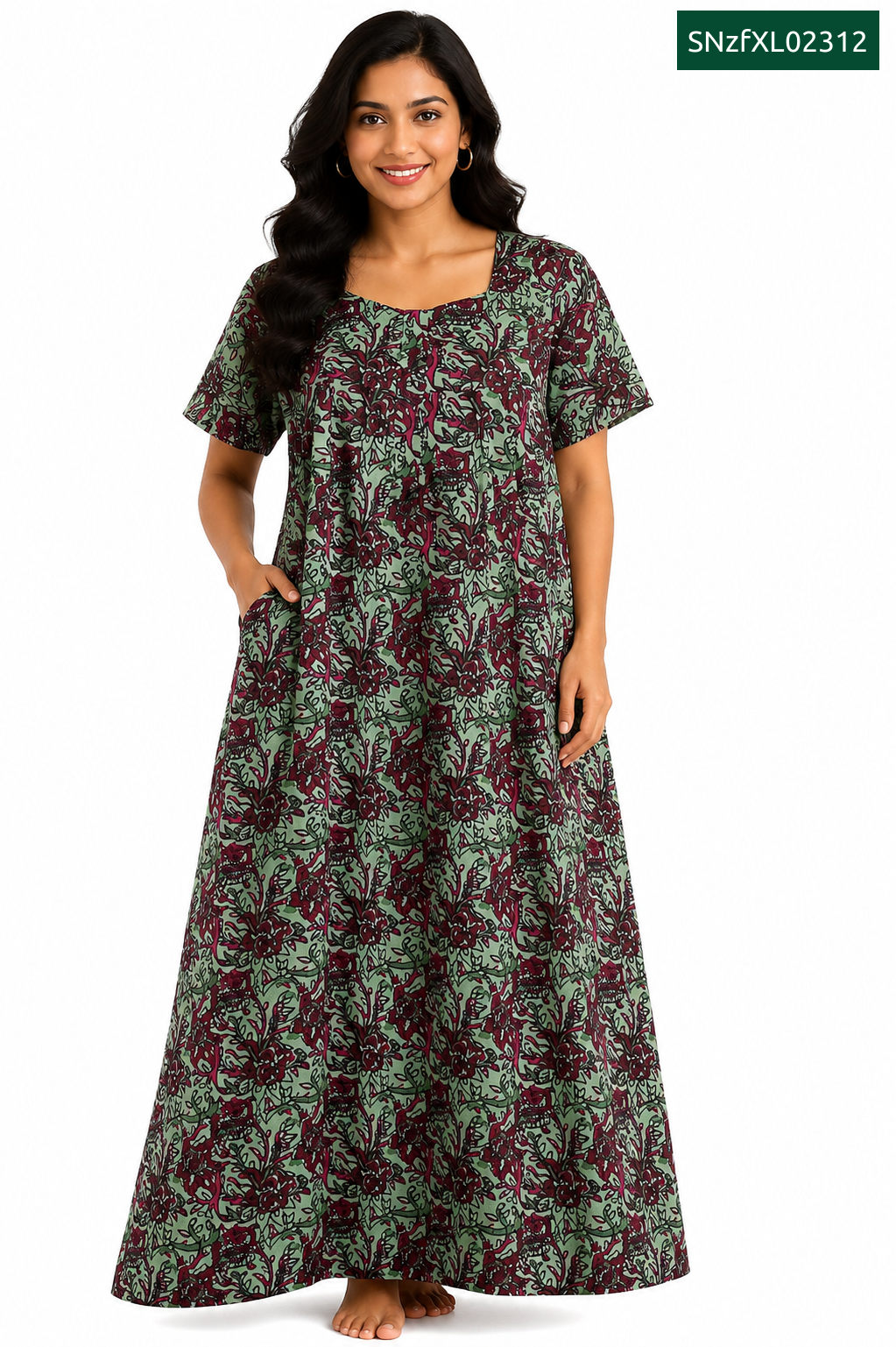 Sivam Nighty Cotton Zip Frock Model XL- SNzfXL02312