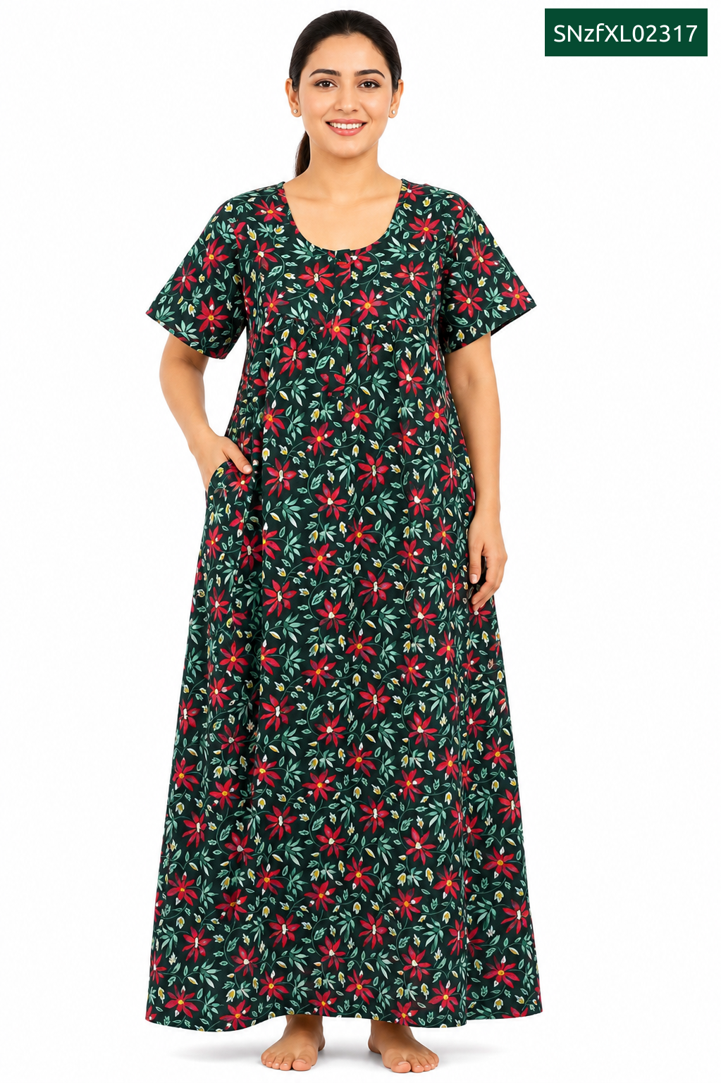 Sivam Nighty Cotton Zip Frock Model XL- SNzfXL02317