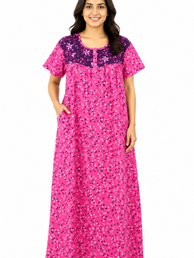 Sivam Nighty Cotton Zip Frock Model XL- SNzfXL02325