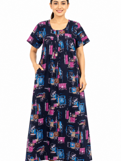 Sivam Nighty Cotton Zip Frock Model XL- SNzfXL02326