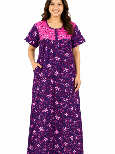 Sivam Nighty Cotton Zip Frock Model XL- SNzfXL02327