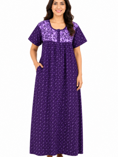 Sivam Nighty Cotton Zip Frock Model XL- SNzfXL02330